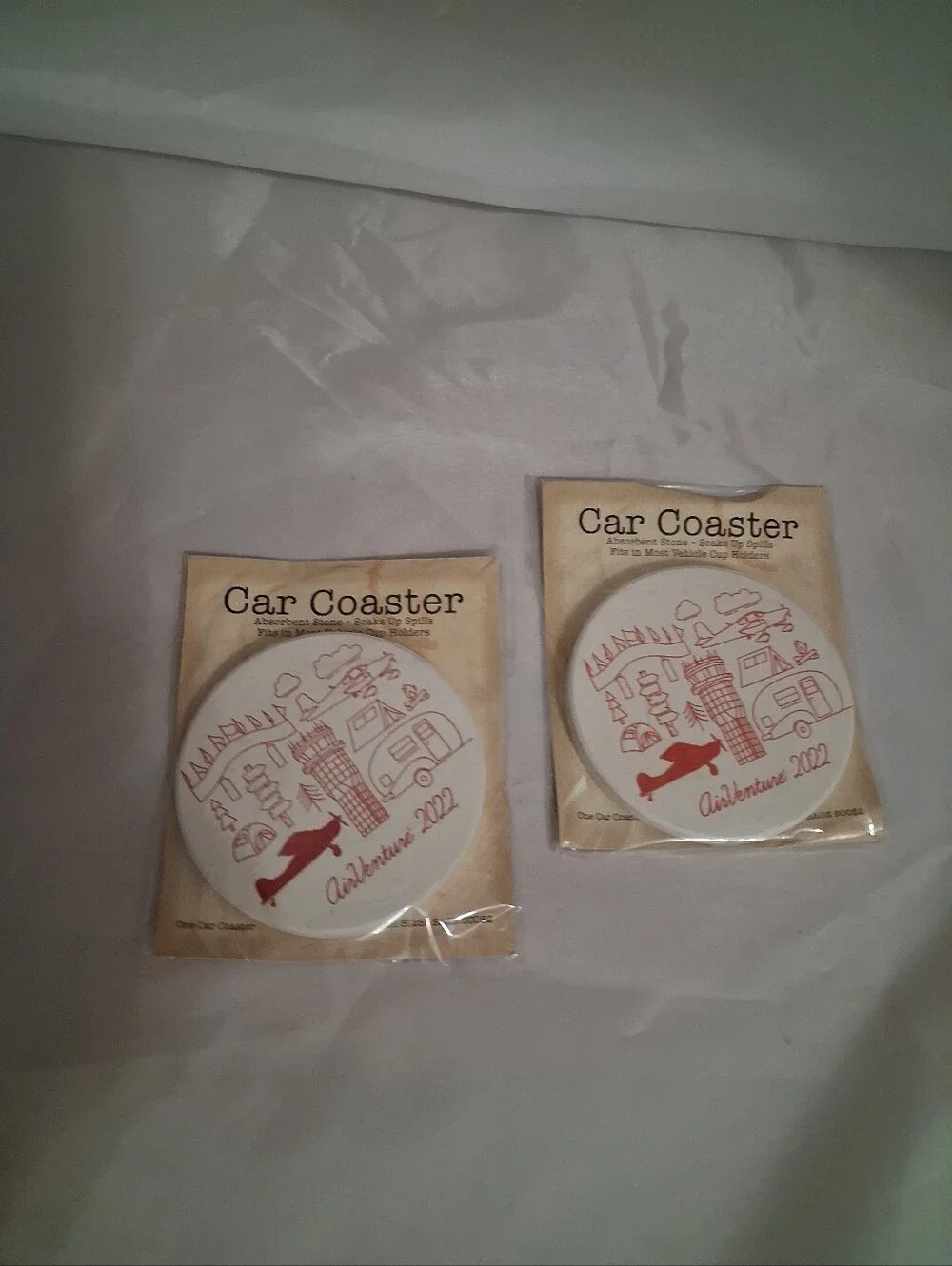 New Pair of AirVenture2022 Stone Car Coasters